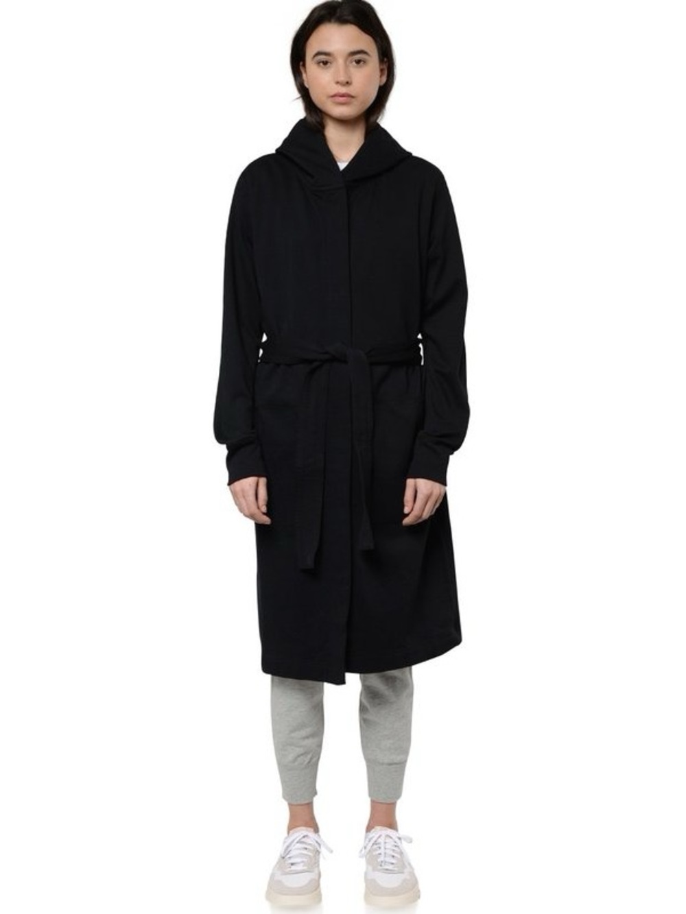 Reigning Champ Black Hooded Belted Trench Coat- Small PTP 21 inch